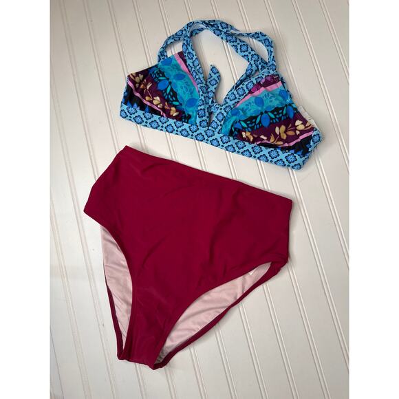NWT Cupshe Two Peace Swimsuit Bikini Beach High Waist & Hipster BUNDLE Size M - Picture 2 of 5
